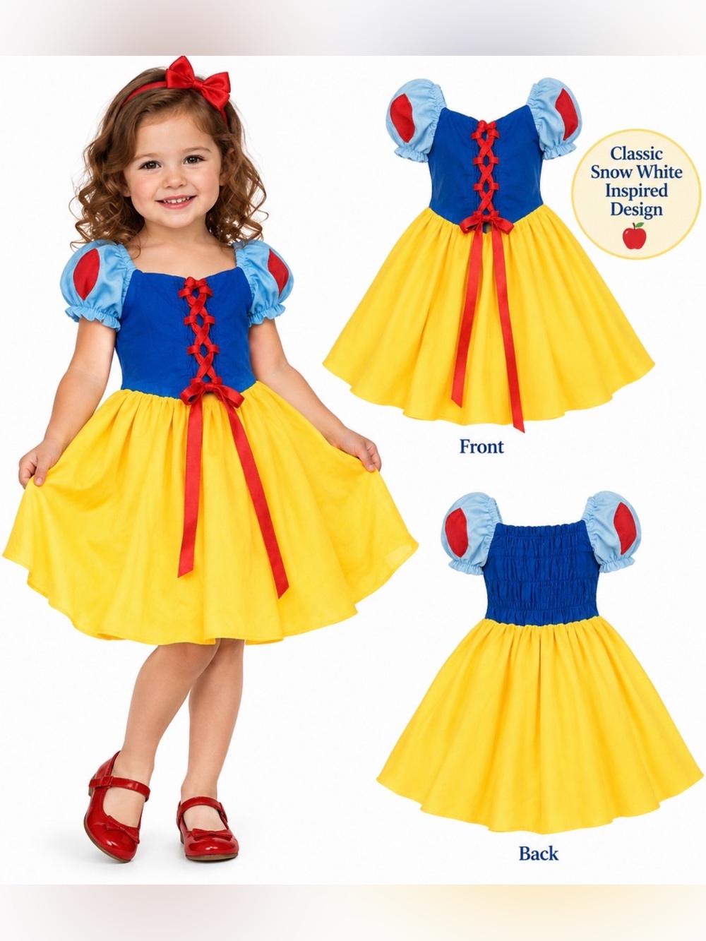 Snow White Princess Halloween Costume Dress Toddler Girl Size 18 Months